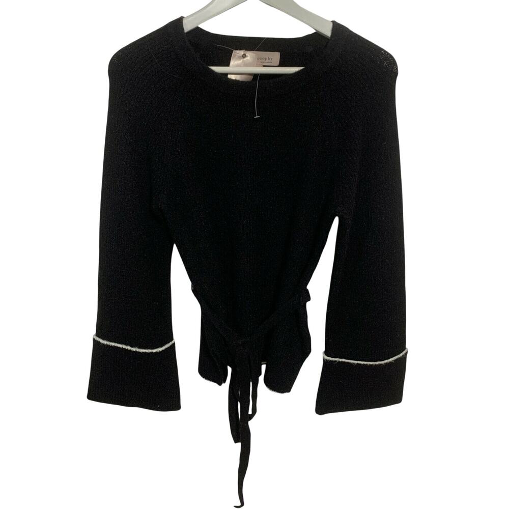 Philosophy Black & White Acrylic Blend Bell Sleeve Sweater Tunic Sz Small New
